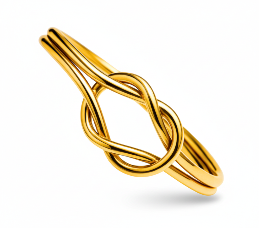 Golden Knot Bangle Bracelet B001