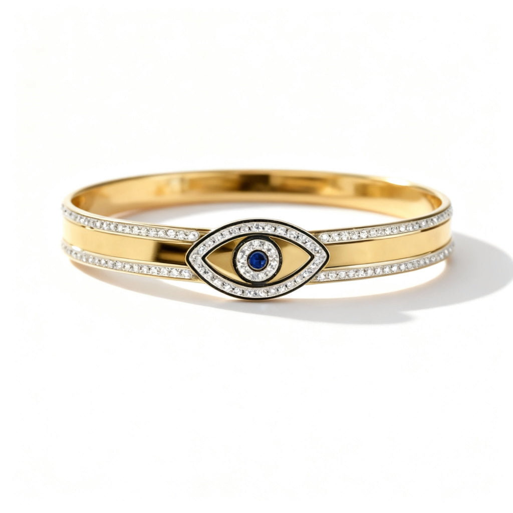 Stone-Studded Circle Gold Bracelet B007