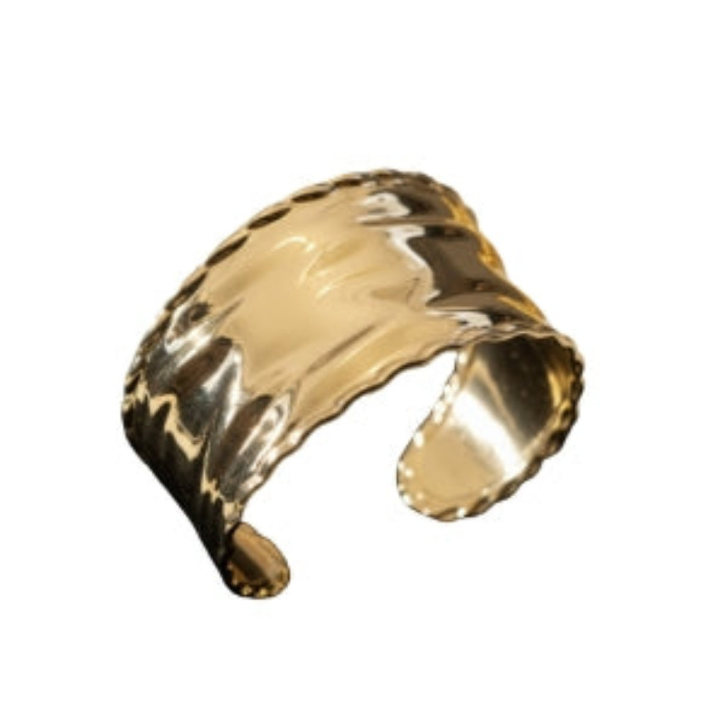 Golden Wavy Edge Cuff Bracelet B008