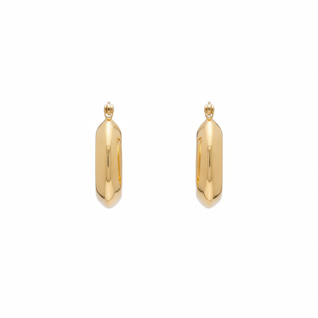 Classic Gold Hoop Earrings - B635