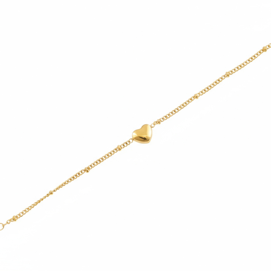 Classic Heart Gold Bracelet - B597
