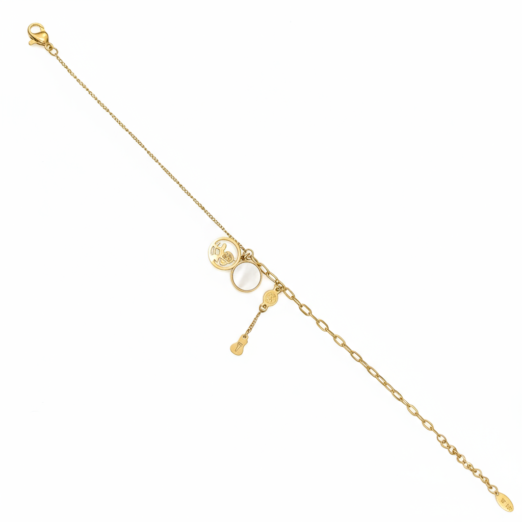 Golden Clover Charm Bracelet - B521