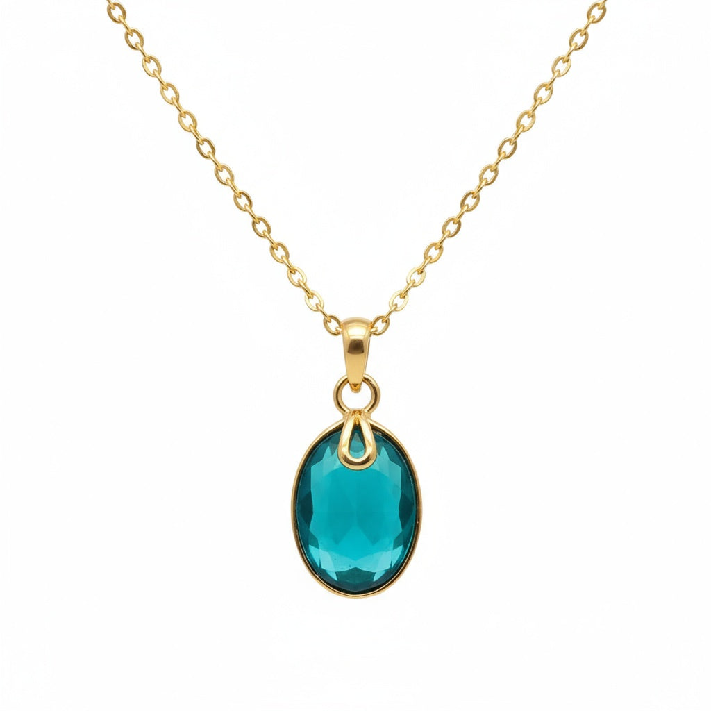 Emerald Shine Gold Necklace - B574