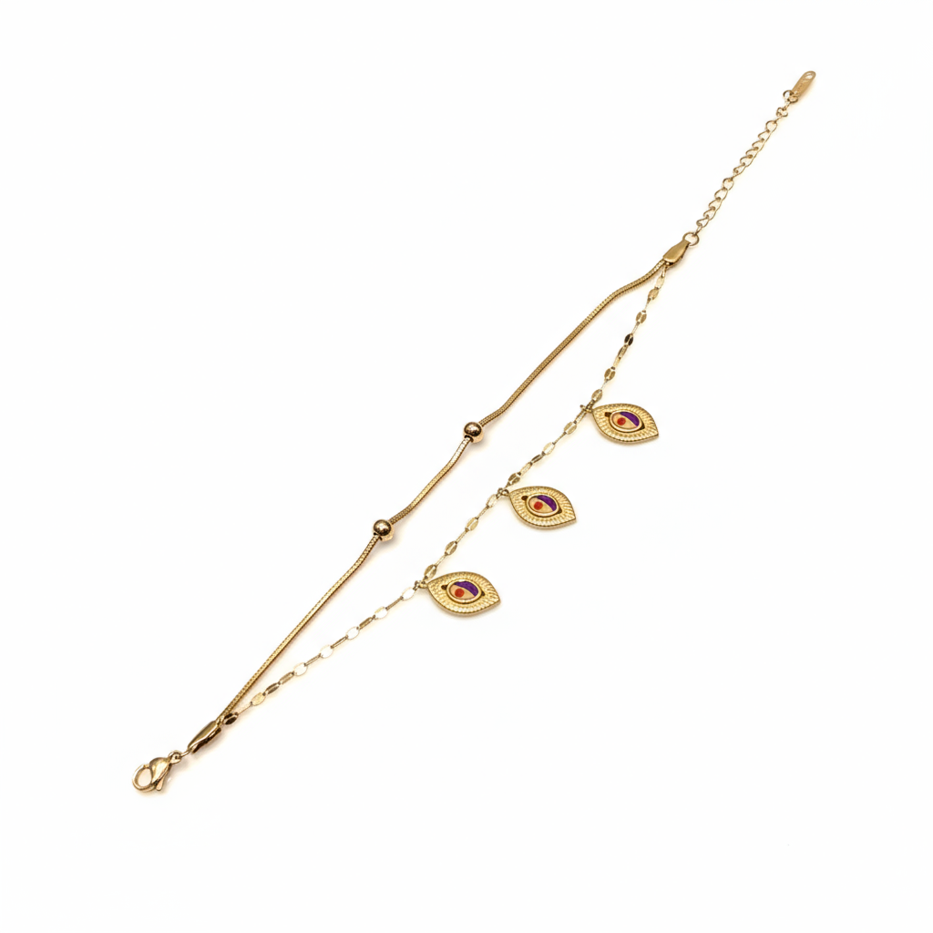 Triple Evil Eye Protection Bracelet - B491