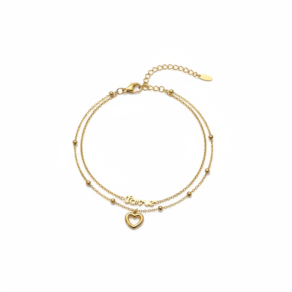Golden Forever Heart Bracelet - B481