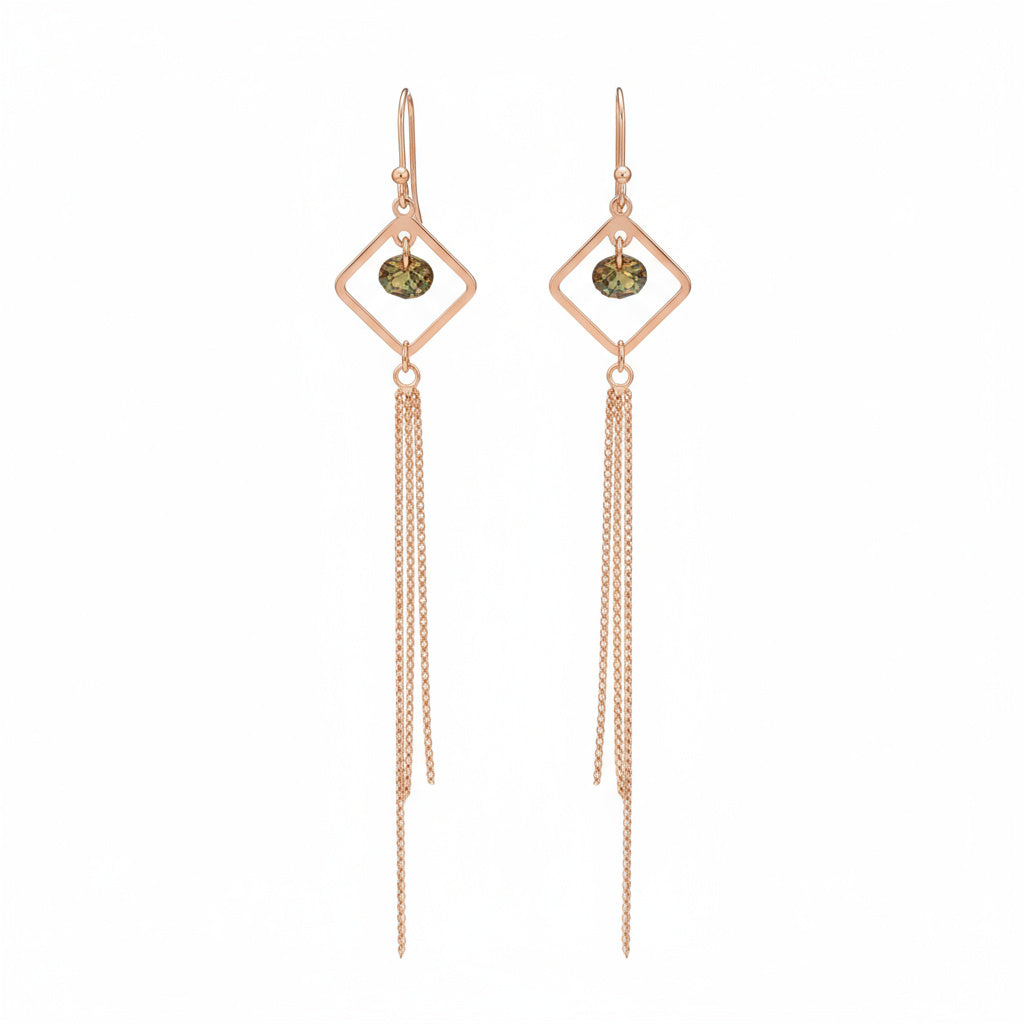 Geometric Tassel Drop Earrings - B633