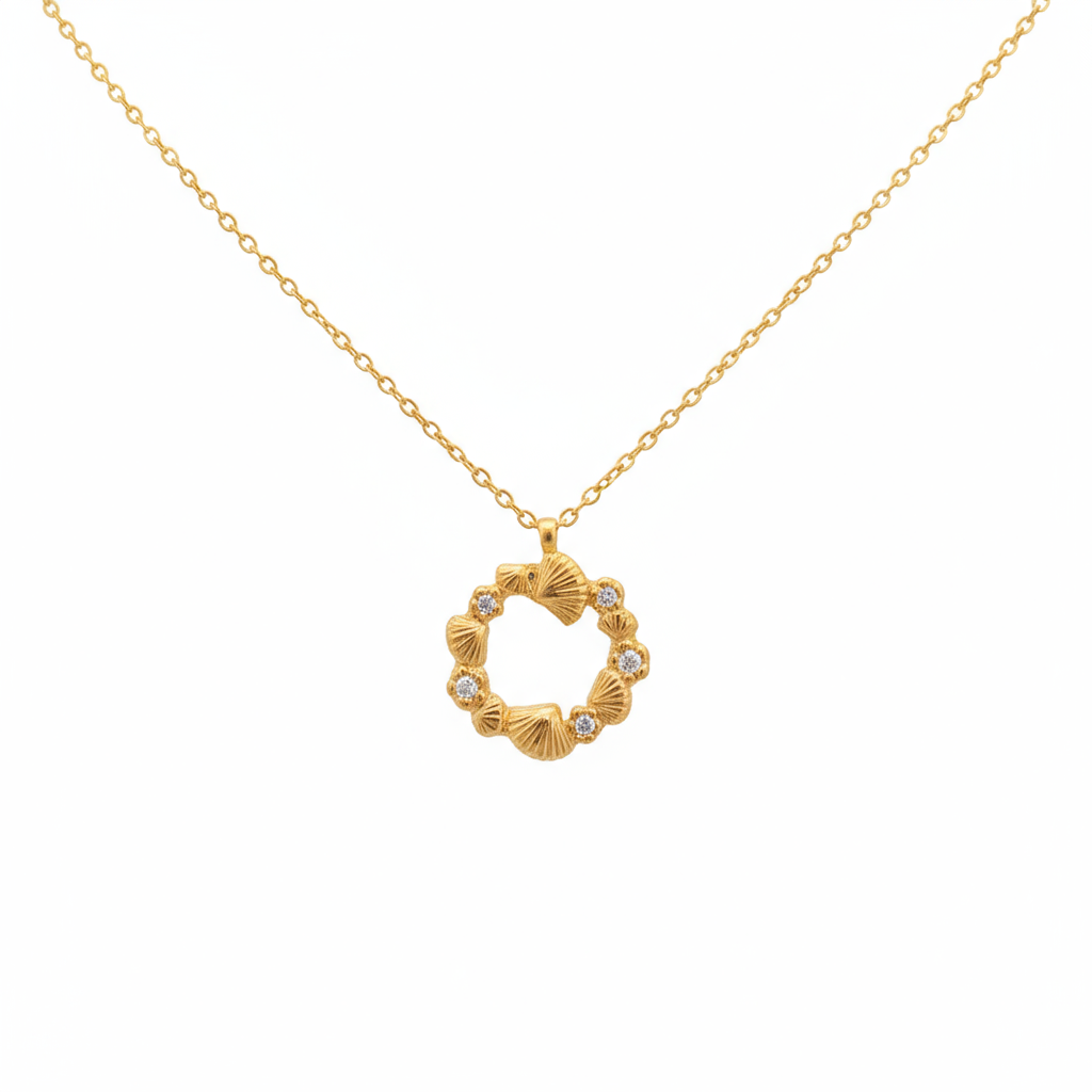 Golden Aura Wreath Necklace - B547