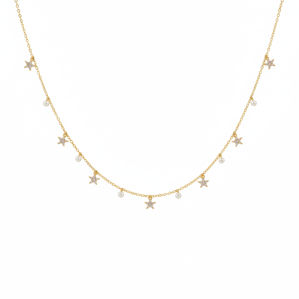 Golden Blossom Drops Necklace - B157