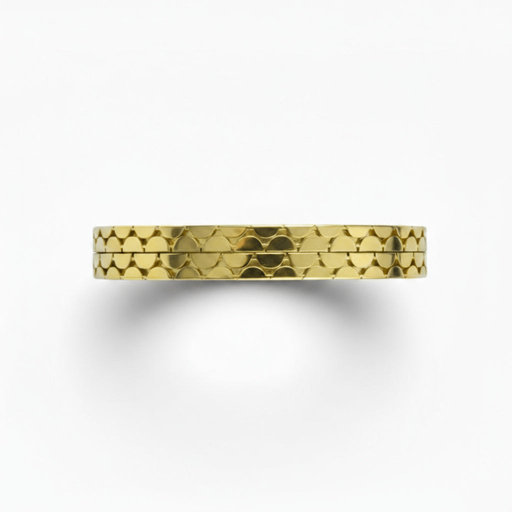 Golden Bold Texture Bracelet - B043