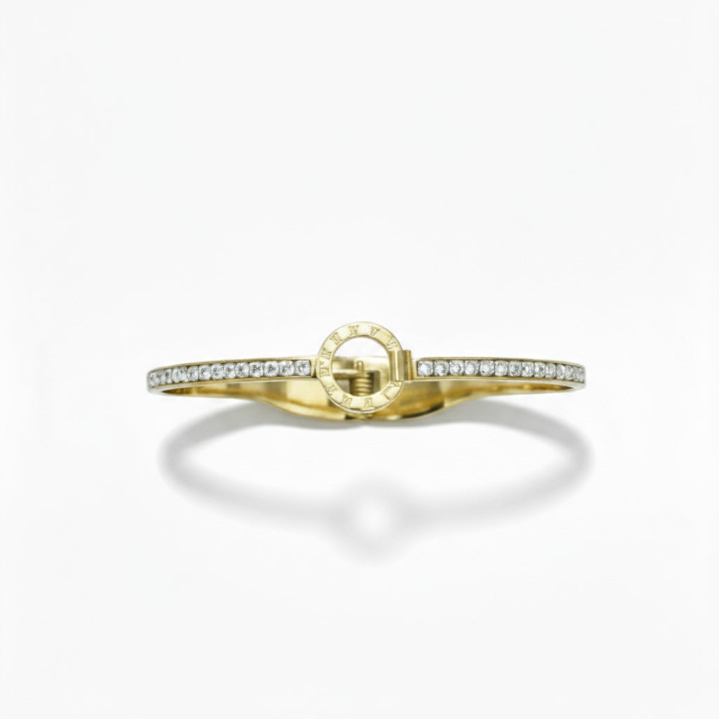 Golden Circle Accent Stone Bracelet - B040