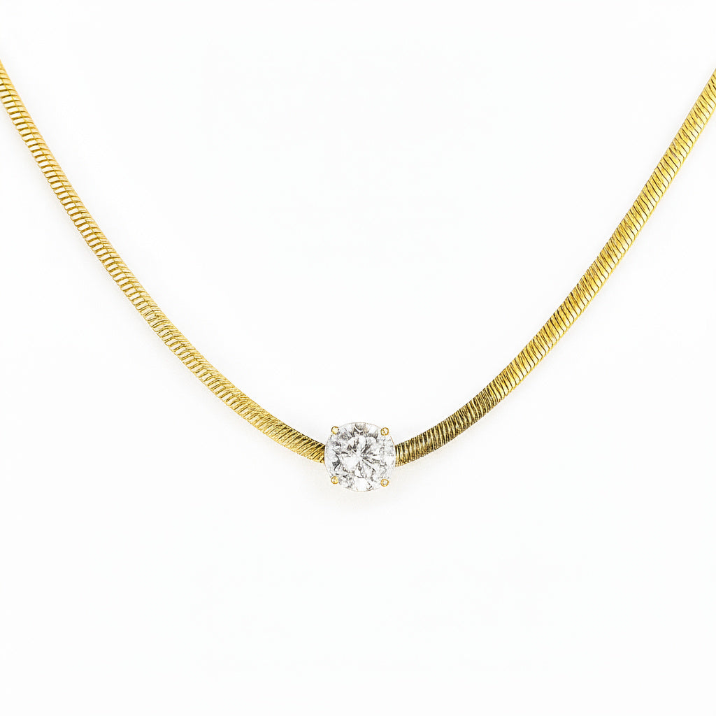 Golden Crystal Glow Necklace - B237
