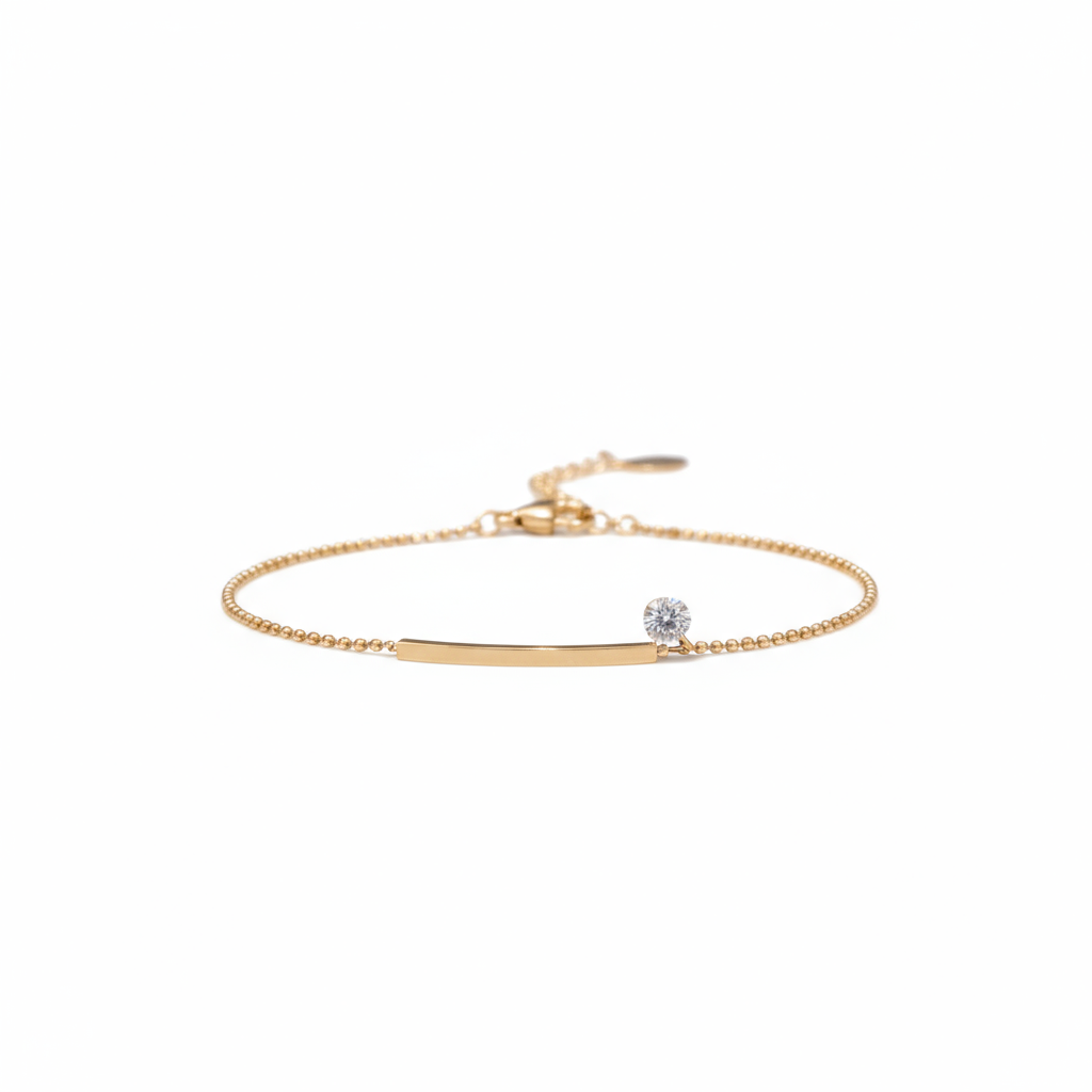 Golden Curve Crystal Bracelet - B497