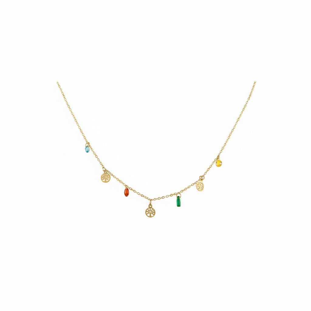Golden Enchanted Charms Necklace - B153