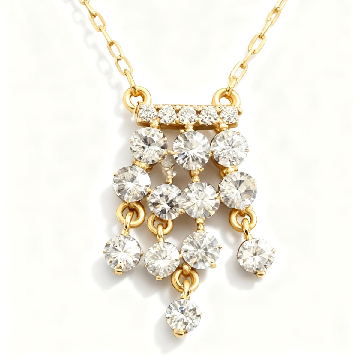 Golden Glitter Cascade Necklace - B250