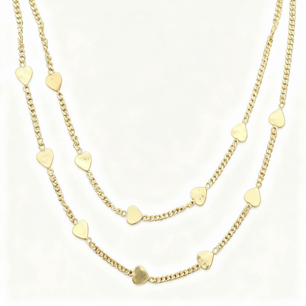 Golden Heart Chain Necklace - B295