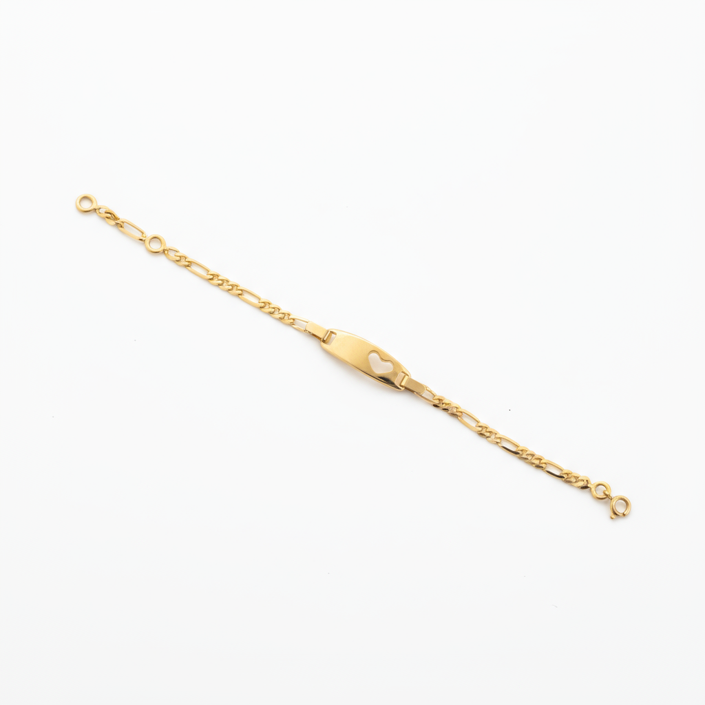 Golden Heart ID Bracelet - B433