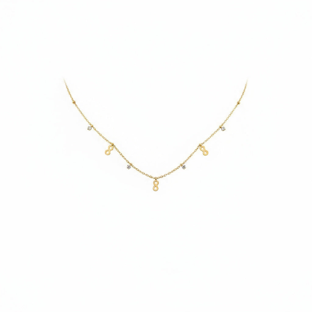 Golden Infinity Charm Necklace - B161