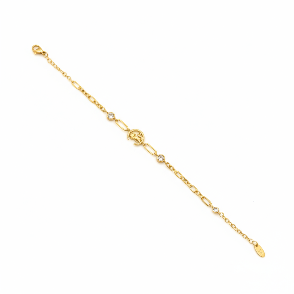 Golden Kitty Charm Bracelet - B420