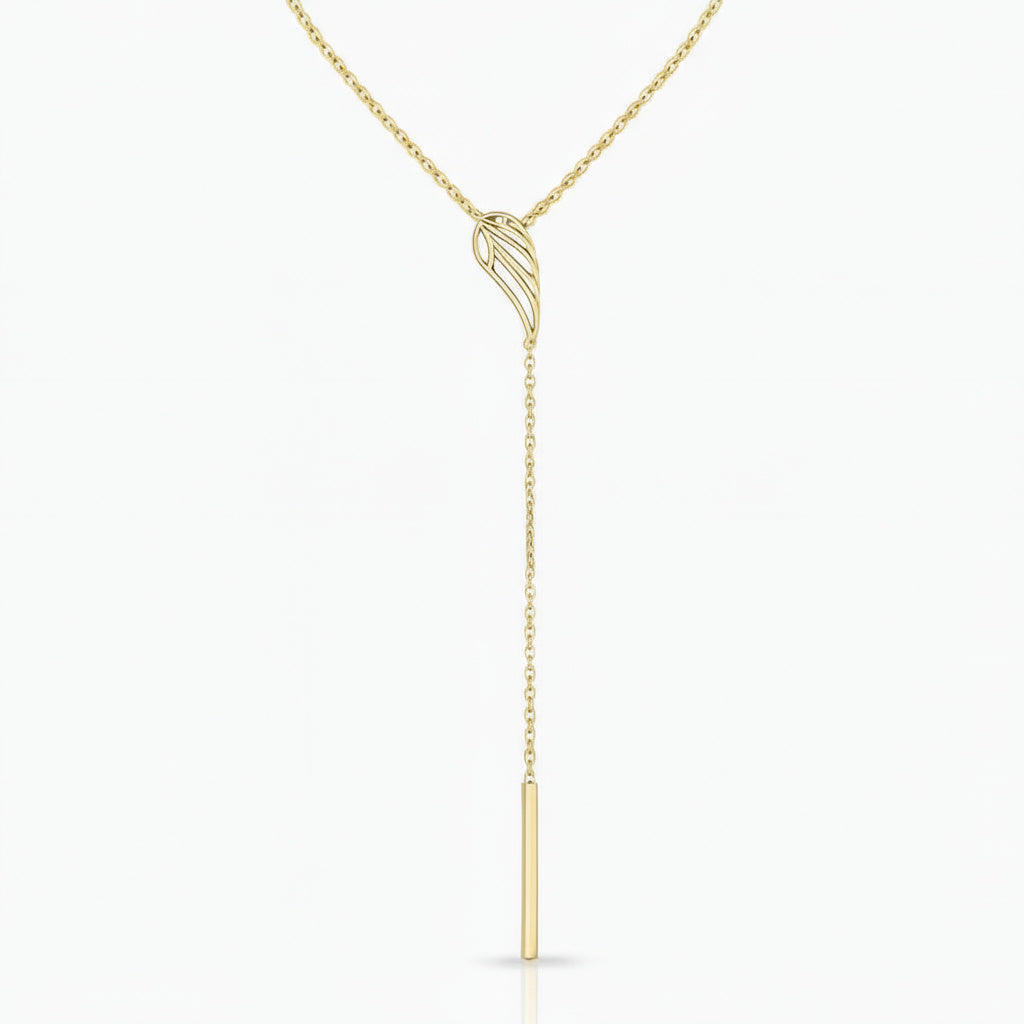 Golden Leaf Bar Pendant Chain - B231