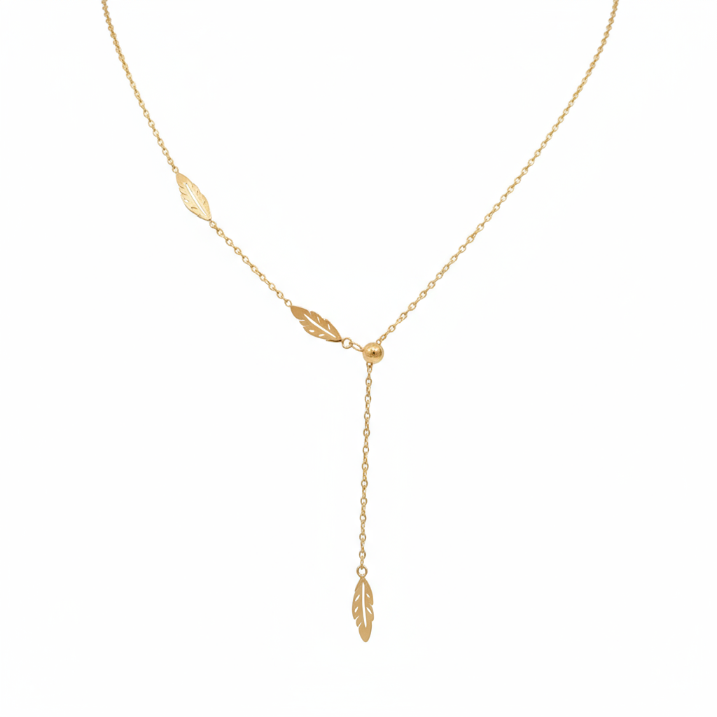 Golden Leaf Drop Chain- B551