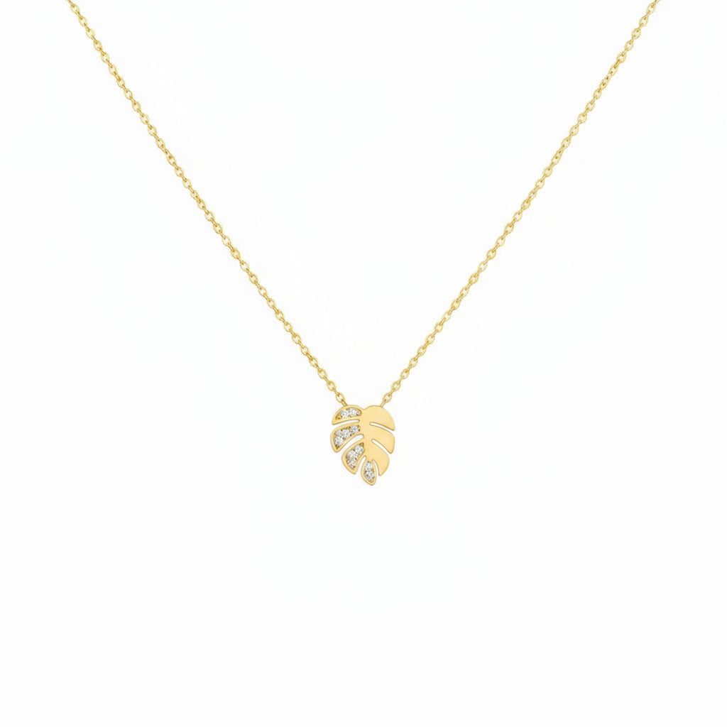 Golden Leaf Whisper Necklace - B159
