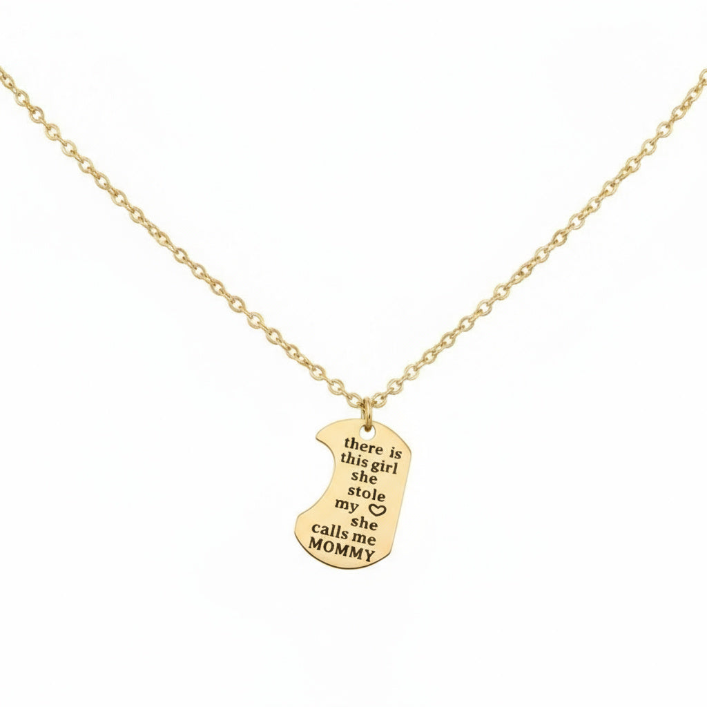 Golden Mommy Love Pendant Necklace - B223