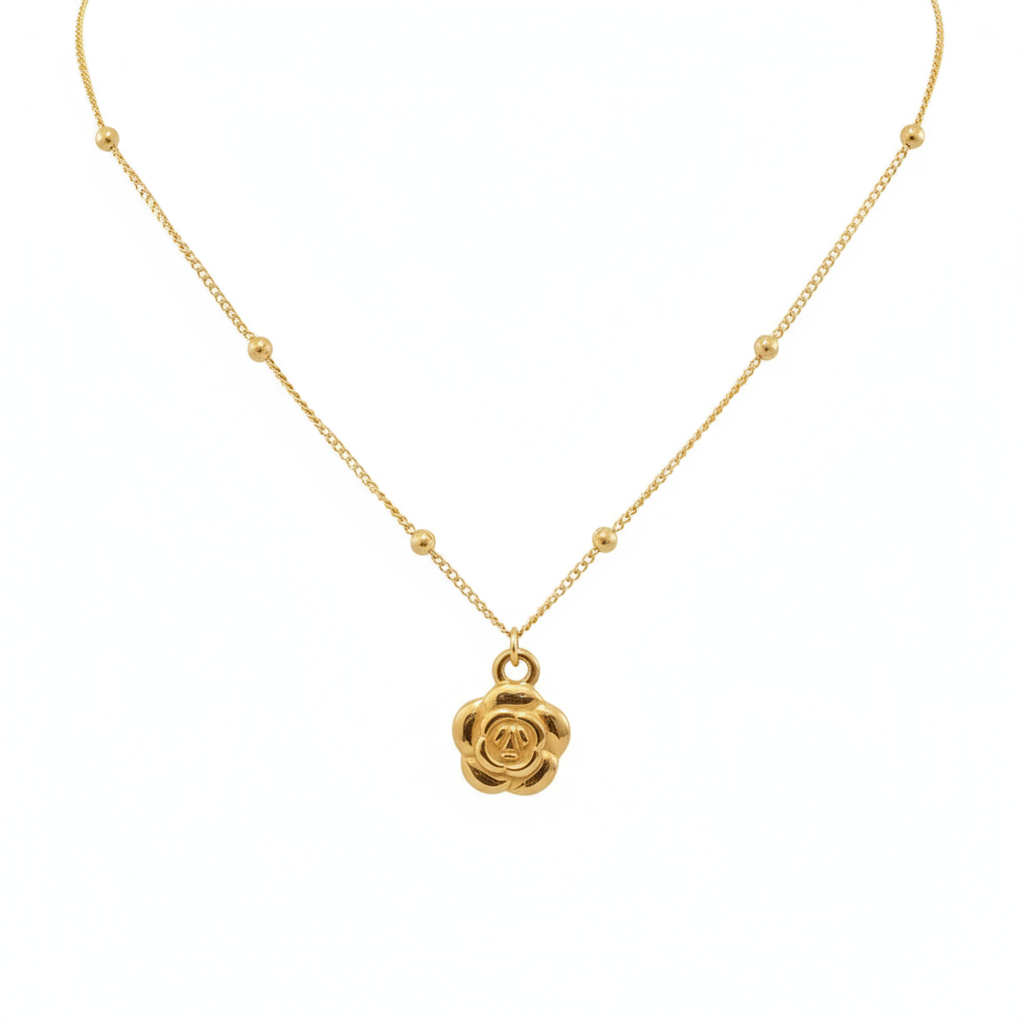 Golden Rose Glow Necklace - B540