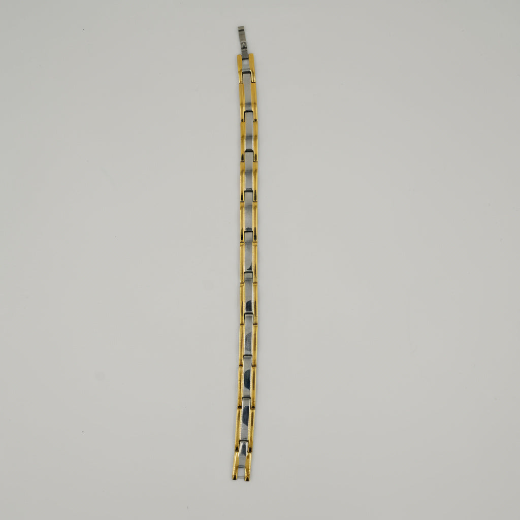 Golden Silver Fusion Link Bracelet - B066