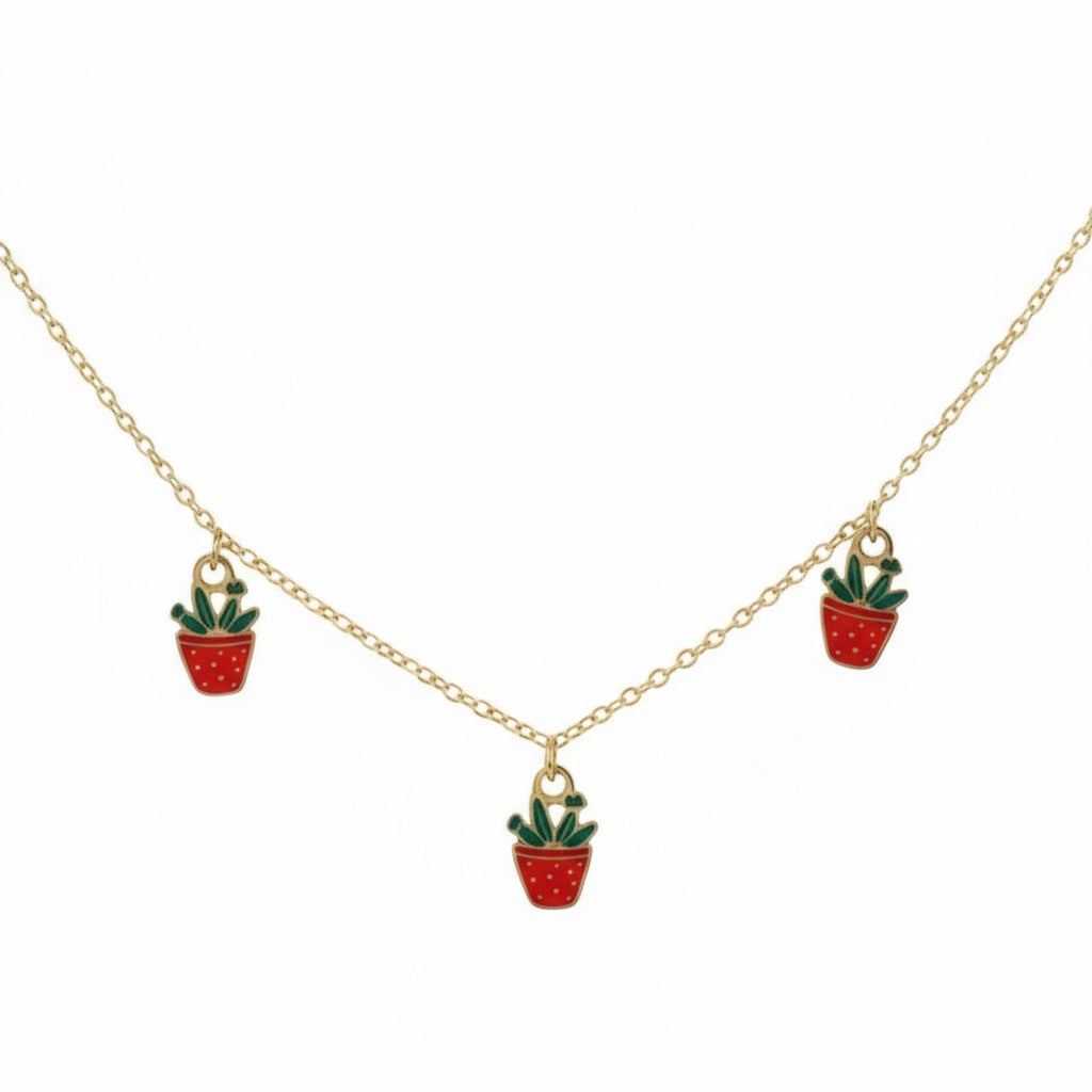 Golden Strawberry Delight Necklace - B135