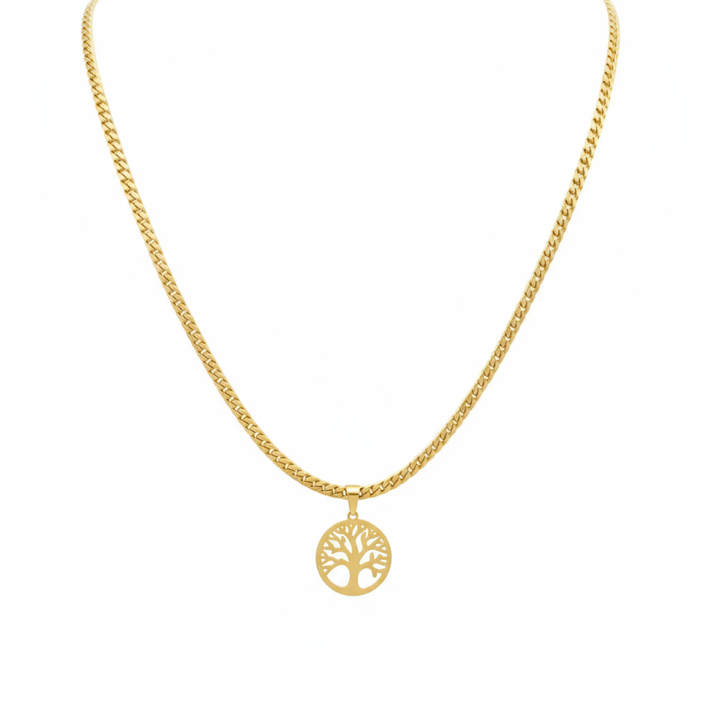 Golden Tree of Life Necklace - B532