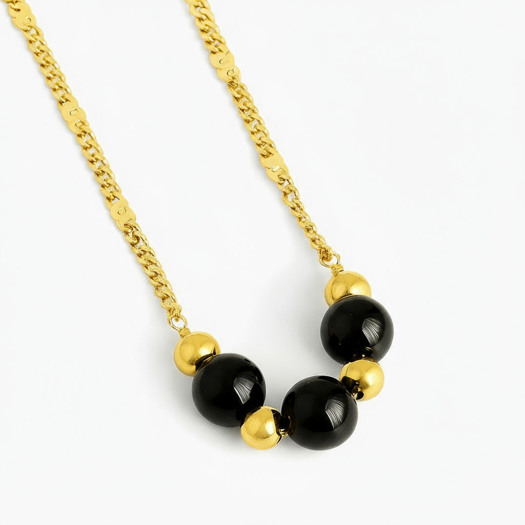 Golden Twilight Beads Necklace - B151