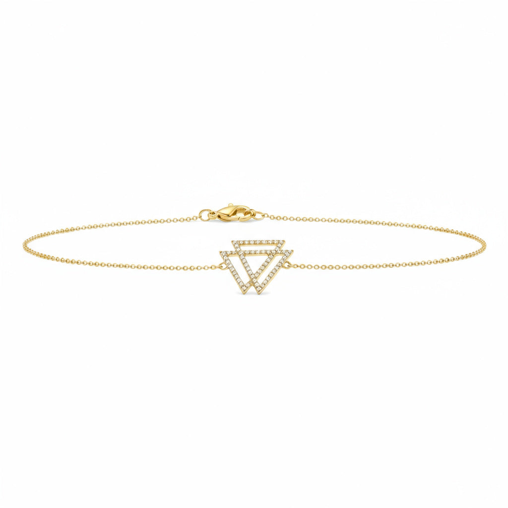 Golden Twin Triangles Bracelet - B065