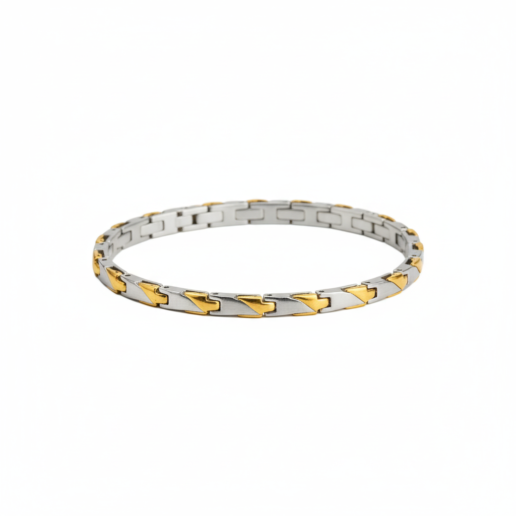 Golden Zigzag Link Bracelet - B069