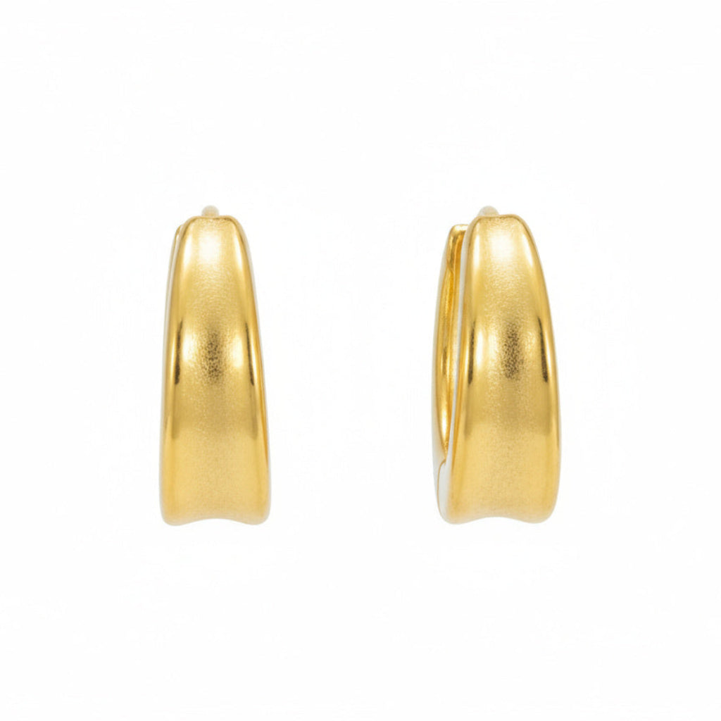 Golden Classic Hoop Earrings - B315