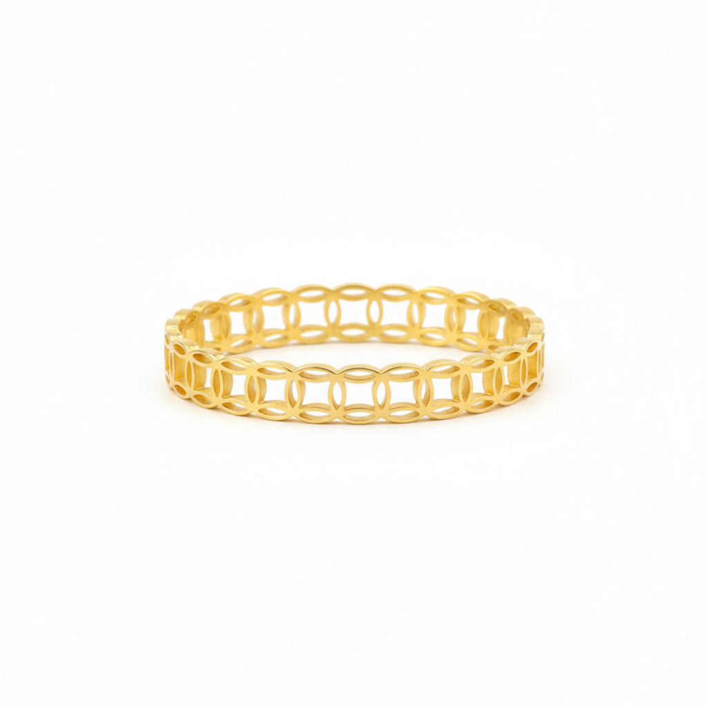 Golden Cut-Out Pattern Bracelet - B021