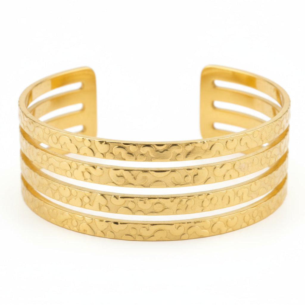 Golden Multi-Layer Cuff Bracelet - B013