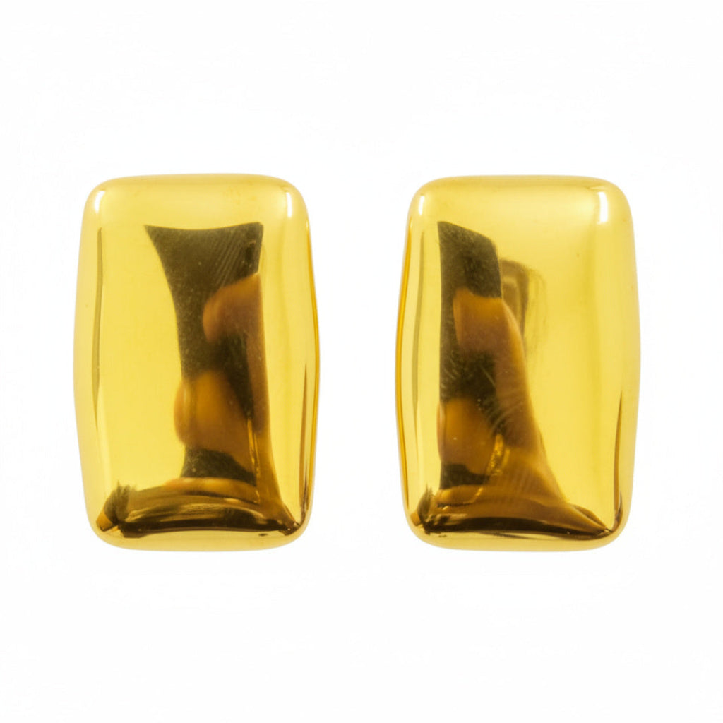 Golden Rectangle Stud Earrings - B307