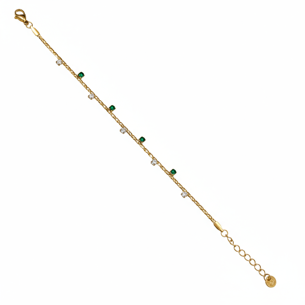 Emerald Sparkle Crystal Bracelet - B466