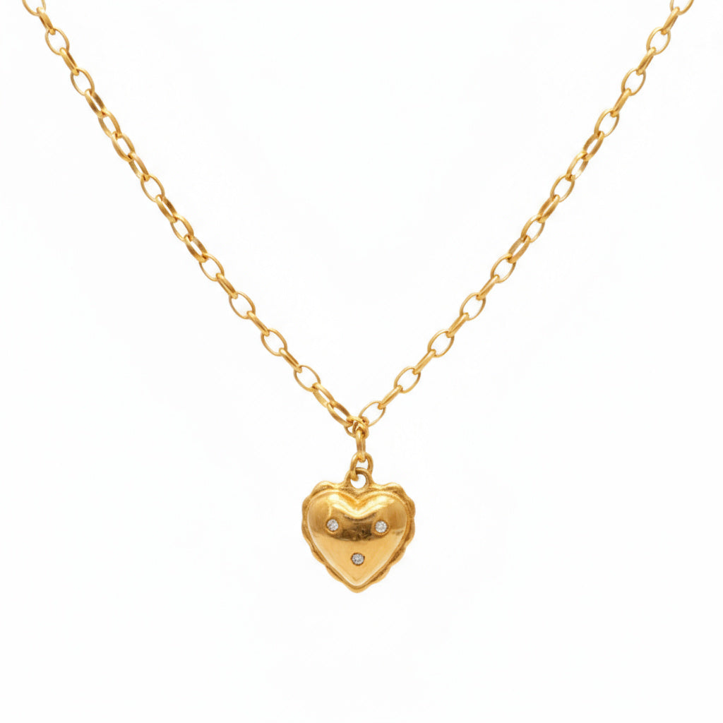 Heart Pendant Gold Necklace - B563