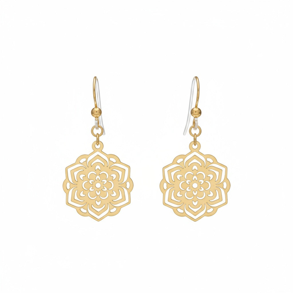Mandala Bloom Dangle Earrings - B702