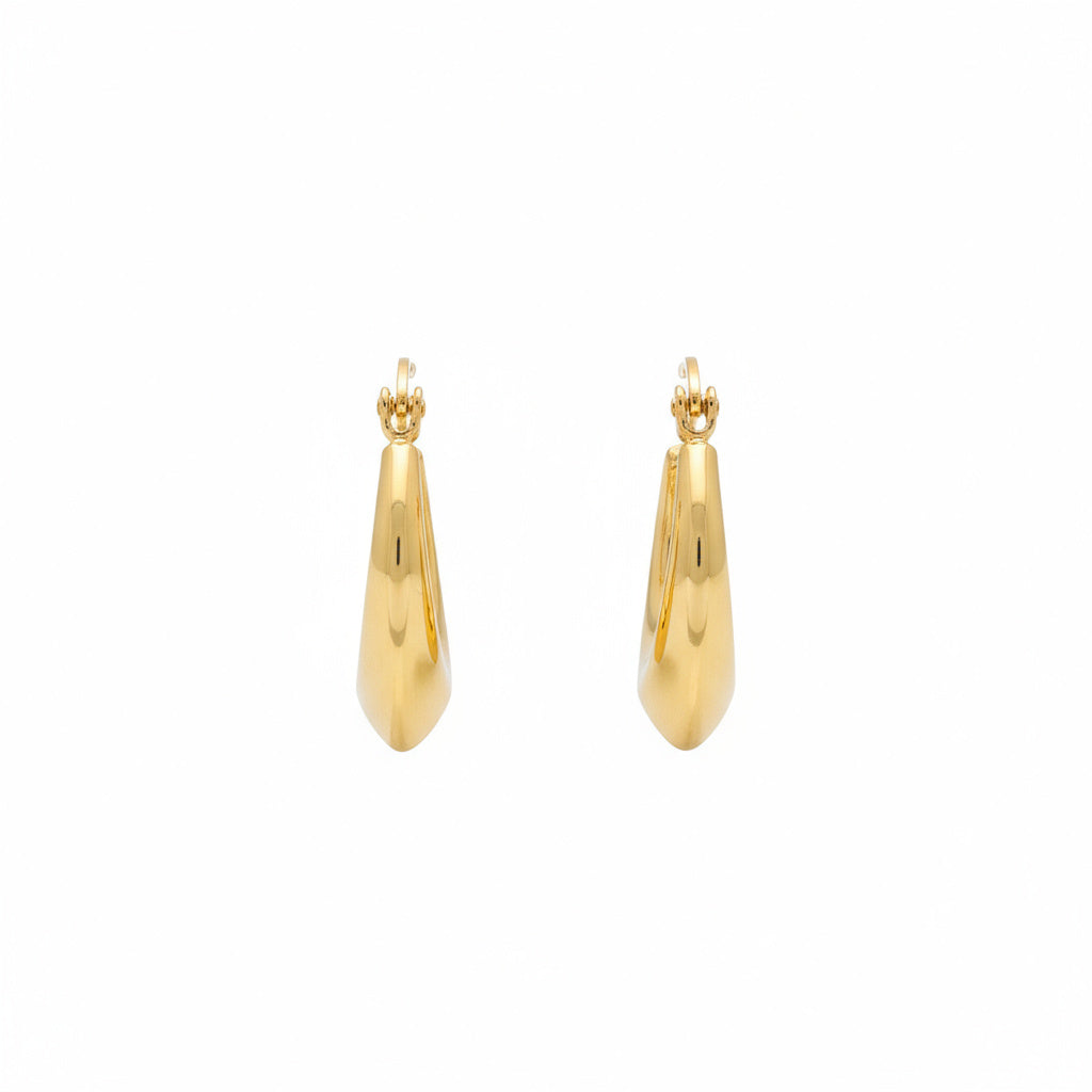 Mini Polished Gold Hoop Earrings - B621