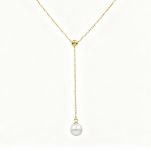 Golden Pearl Drop Necklace B121