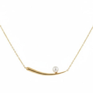 Golden Arc Pearl Necklace B124