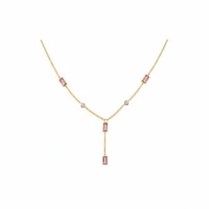 Golden Pink Spark Necklace B125