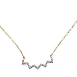 Golden Sparkle Zigzag Necklace B134