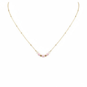 Blush Cube Charm Necklace B146