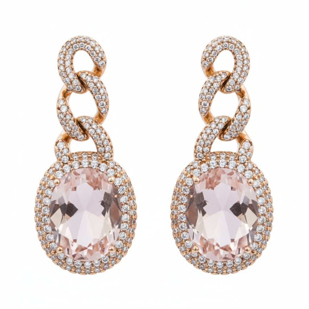 Rose Blush Infinity Drop Earrings - B392
