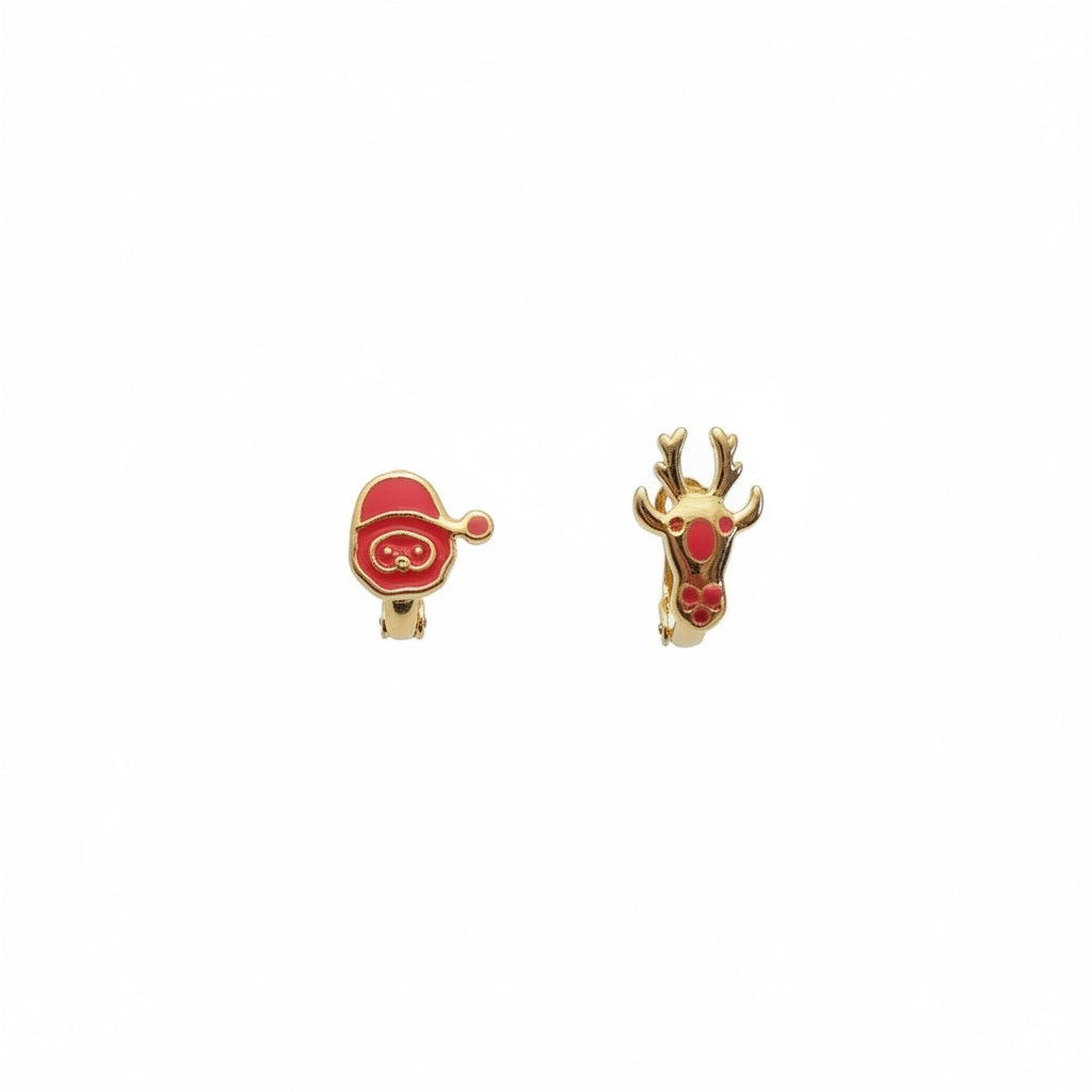Santa & Reindeer Festive Stud Earrings- B703