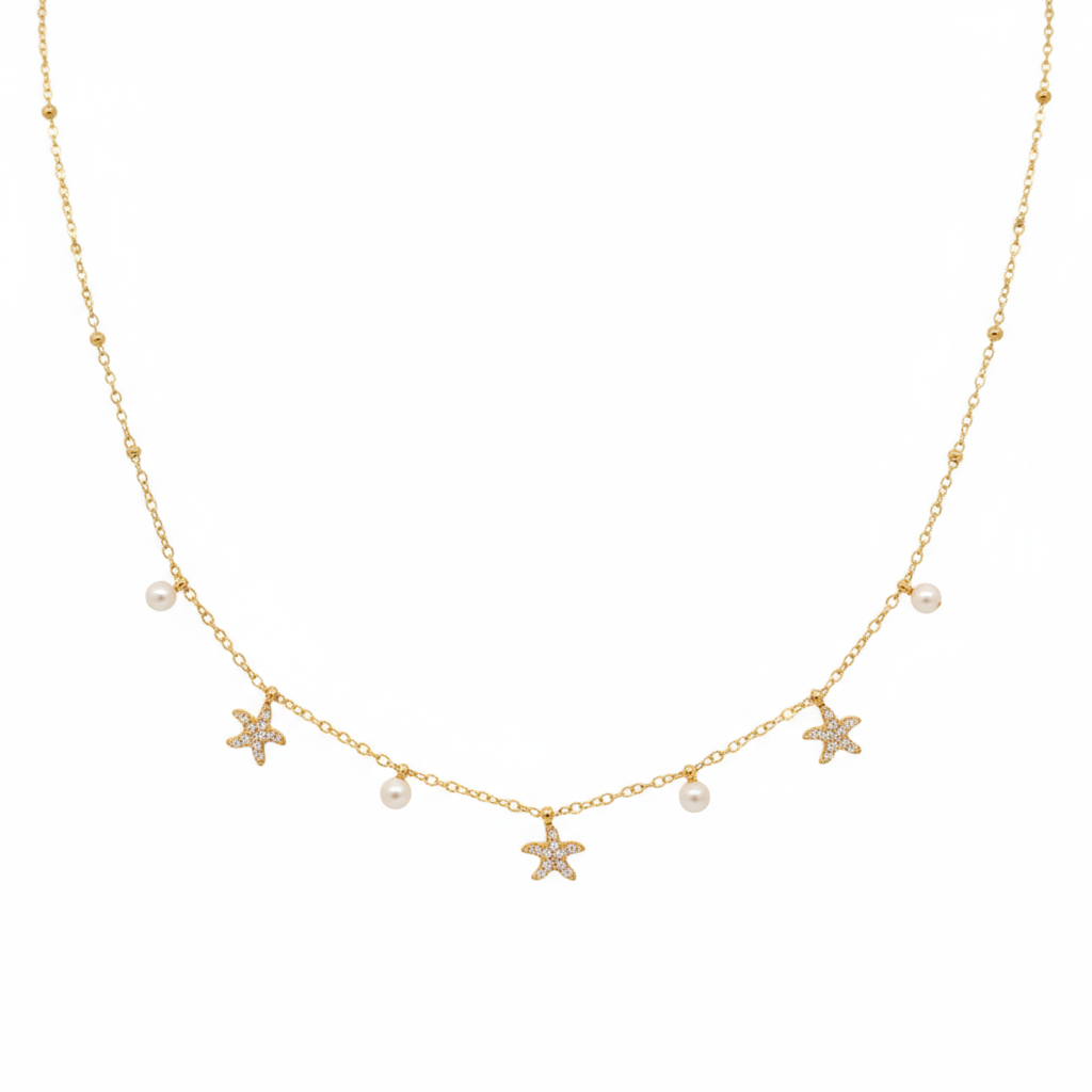 Star Pearl Glow Necklace - B554