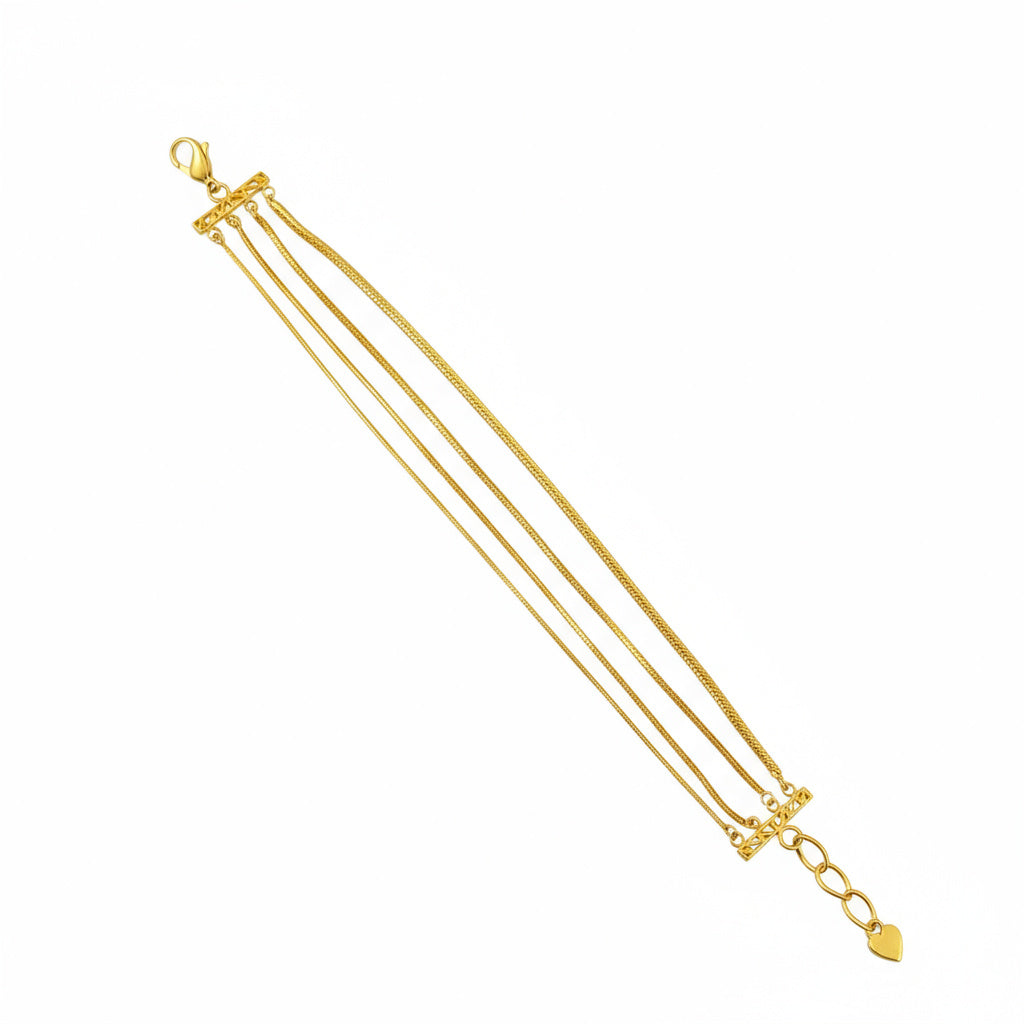 Triple Layer Gold Bracelet - B598